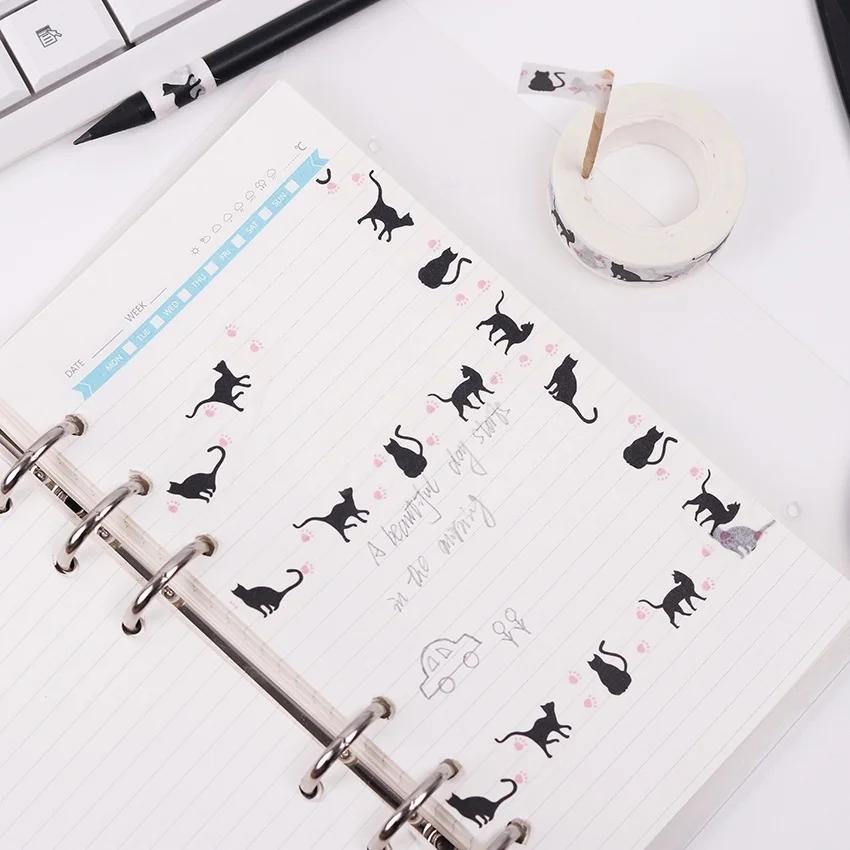 15mm X 10 M Cute Cat Style Fashion Time Washi Tape Adhesive Tape DIY Scrapbooking Sticker Label Masking Tape