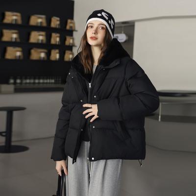 Nuovo Stile Invernale da Donna Finto Due Pezzi Felpa con Cappuccio di Cotone Imbottita Giacca di Cotone Giacca alla Moda Versatile
