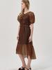 Sorry, Too Much Love Cupro Organza Bustier Detail Dress_Brown