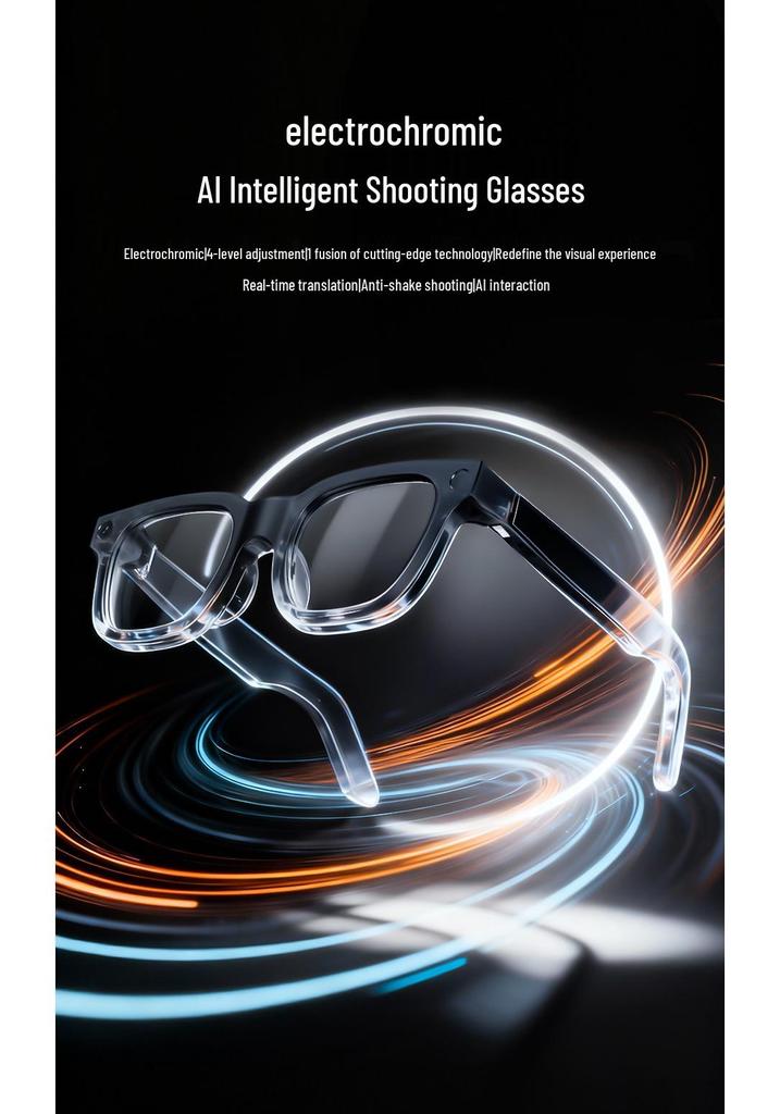 AI Electrochromic Glasses HD 800W, 4K Image Quality with Real-Time Image Translation – Black Technology