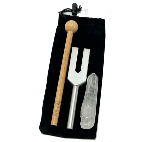 [FromJiji] Healing Tuner, Crystal, Storage Pouch, Original Mallet, 4-Piece Set, Relaxation, 4096Hz