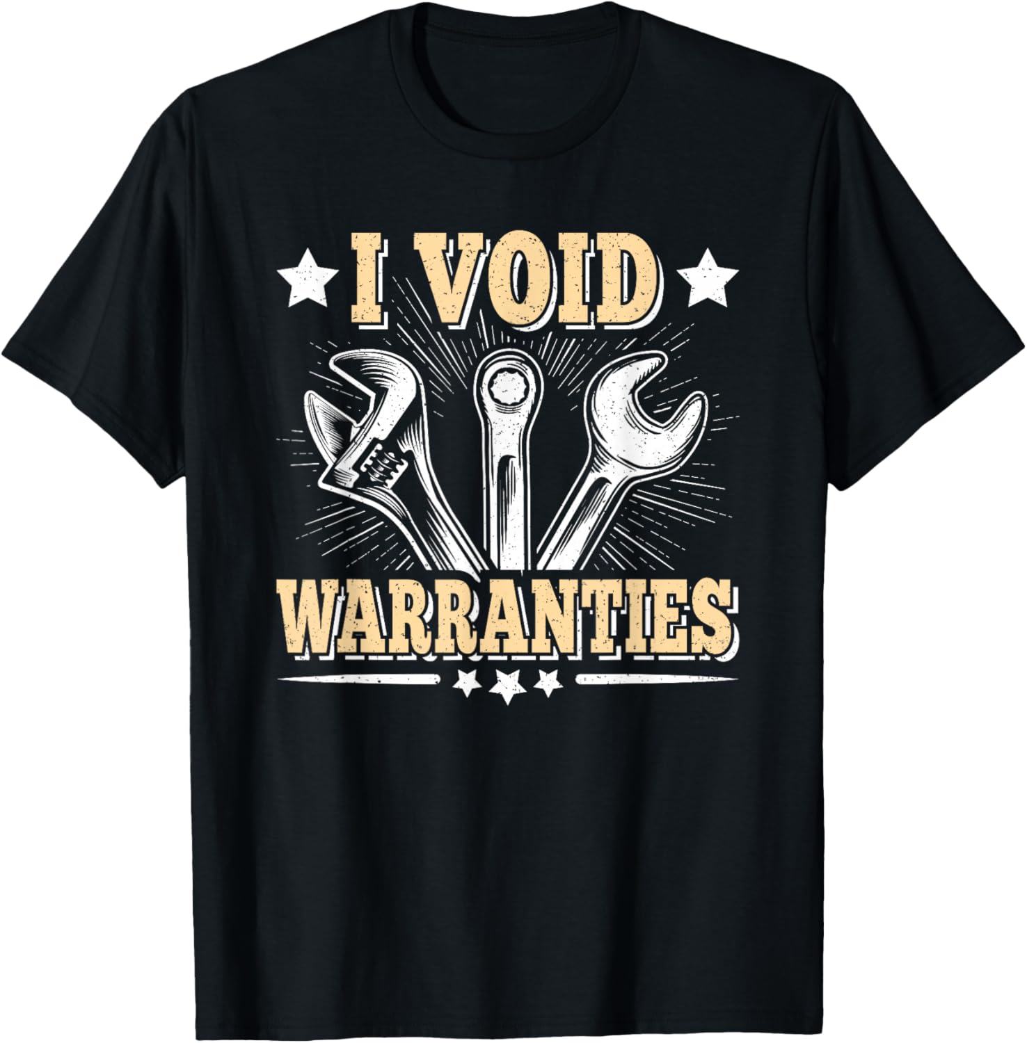 I Void Warranties Mechanic Graphic T-Shirt Funny Vintage Auto Repair Tool Print Cotton Tee 4XL