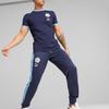Puma Manchester City Ftblheritage T7 Track Pants Striped Print Drawstring Loose Cuff Knit Sports Pants Men Bottoms Blue 769497-02