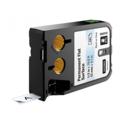 Dymo XTL Black on Clear Label Tape 12mm (Flat Surface)