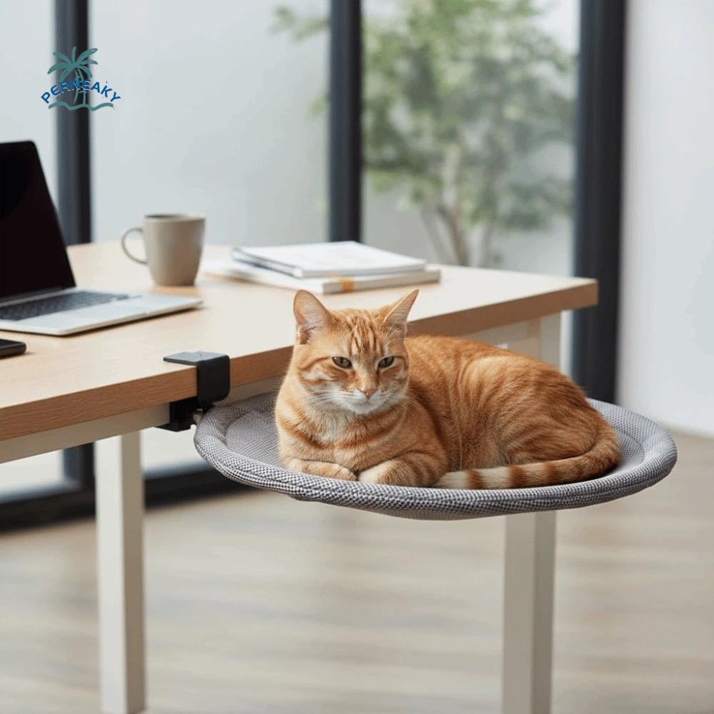 Detachable Cat Desk Hammock No-punching Strong Load-bearing Window Cat Hammock Stable Comfortable Pet Hanging Bed Balcony