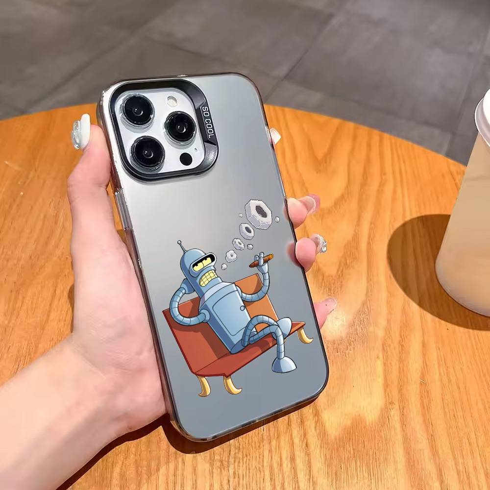 Futurama Funny Bender  Phone Case For iPhone17,16,15,14,13,12,11 Plus,Pro Max Black Candy Silver Phone Case