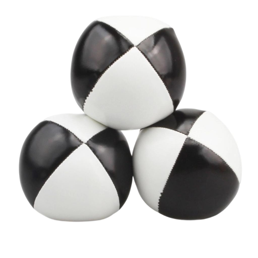 Set of 3 PU Leather Juggling Balls Durable Soft Filled Beanbags for Circus Performance Practice and Skill Development