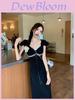 Female Summer Dress With Polka Dot Pattern And Splicing Design For Elegant Occasions
