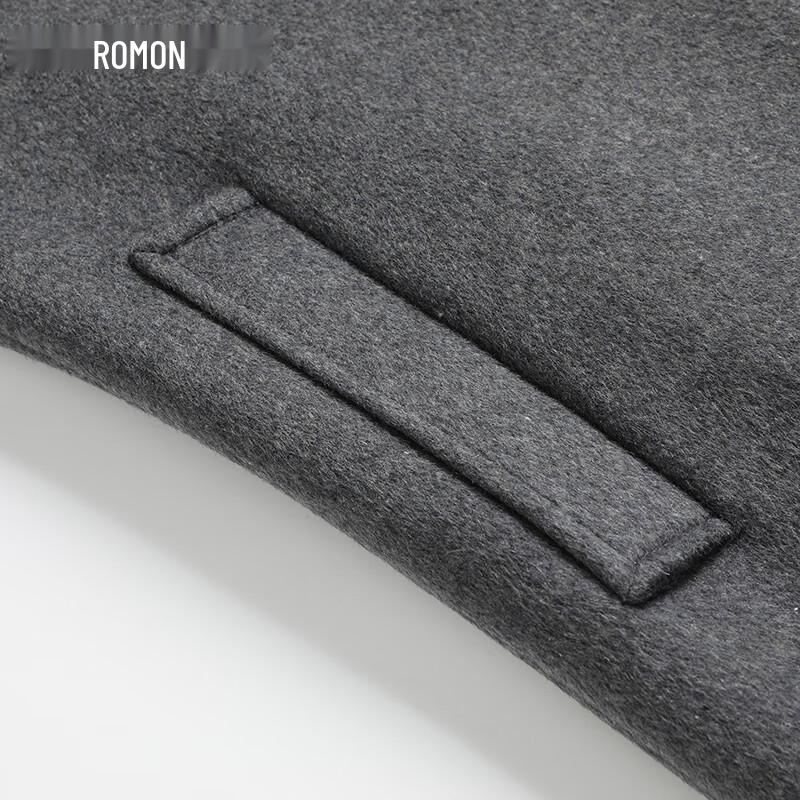 Romon Men's Mid-Length Wool Blend Overcoat