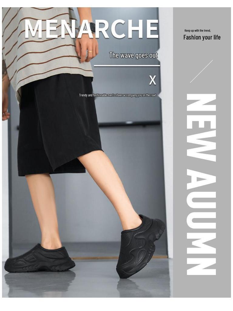 Men's Summer 2025 High-Elastic Shock-Absorption Sports Slippers with Thick Sole for Cool Outdoor Wear