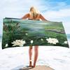 Water Lilies Oversized Microfiber Beach Towel,Lightweight Pool Swim Palm Tree Bath Towel,Cute Quick Dry Sand Proof Beach Towel