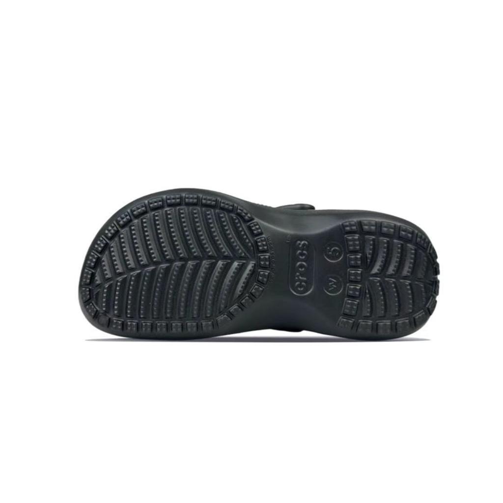 Crocs Classic Platform Clog Heartbeat Bow Goddess Couple Bow Graffiti Sweet Cool Girl Hole Shoes Unisex Silver Black