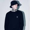 EIGHTVOLUME [Fleece-Lined] Ev E Emblem Patch French Terry Oversized Sweatshirt (Black)