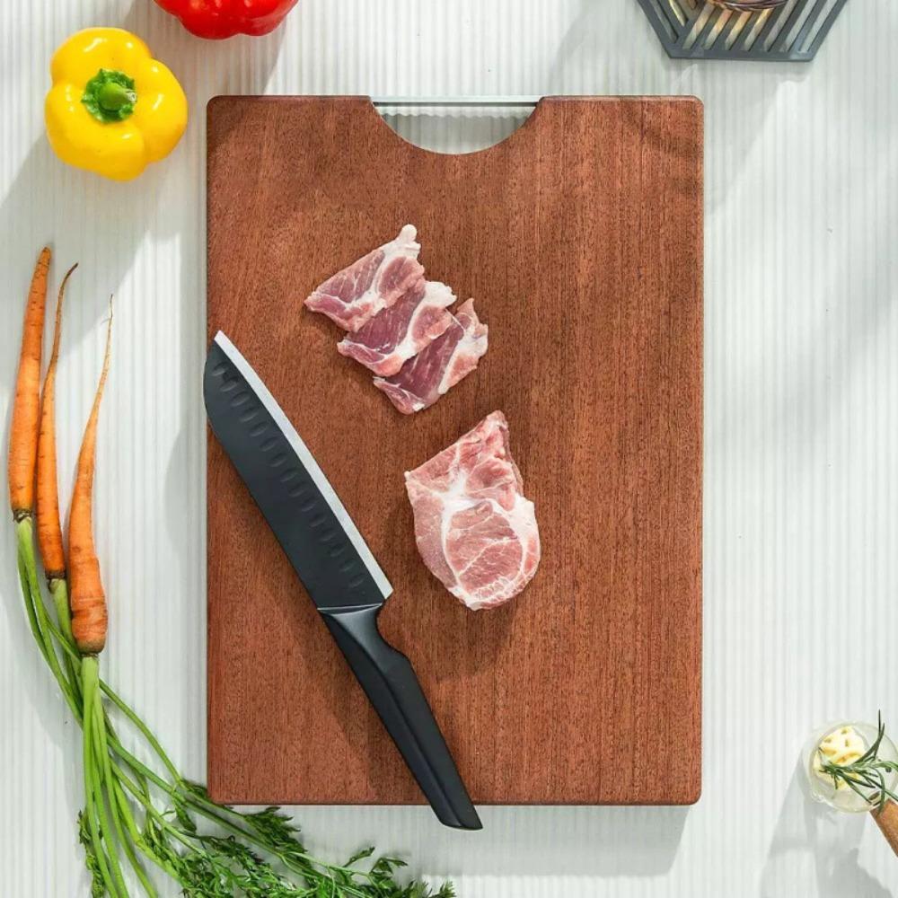Antibacterial Wooden Chopping Blocks Rectangular Chopping Board Ebony Cutting Board  Restaurant