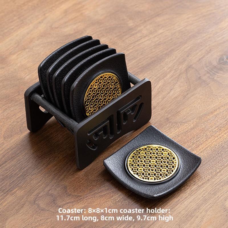 Chinese style tea ceremony accessories, coaster, teacup base Kung Fu tea set retro anti slip and heat-insulating mat, cup holder