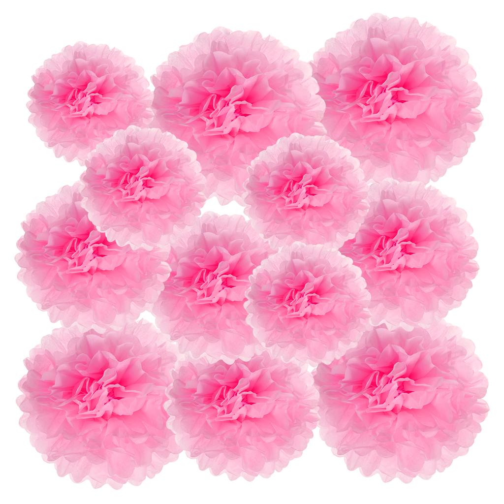 4"/6"/8" Tissue Pom Poms Flowers, 12 Pack Paper Flower Ball for Wedding Bridal Shower Birthday Bachelorette Party