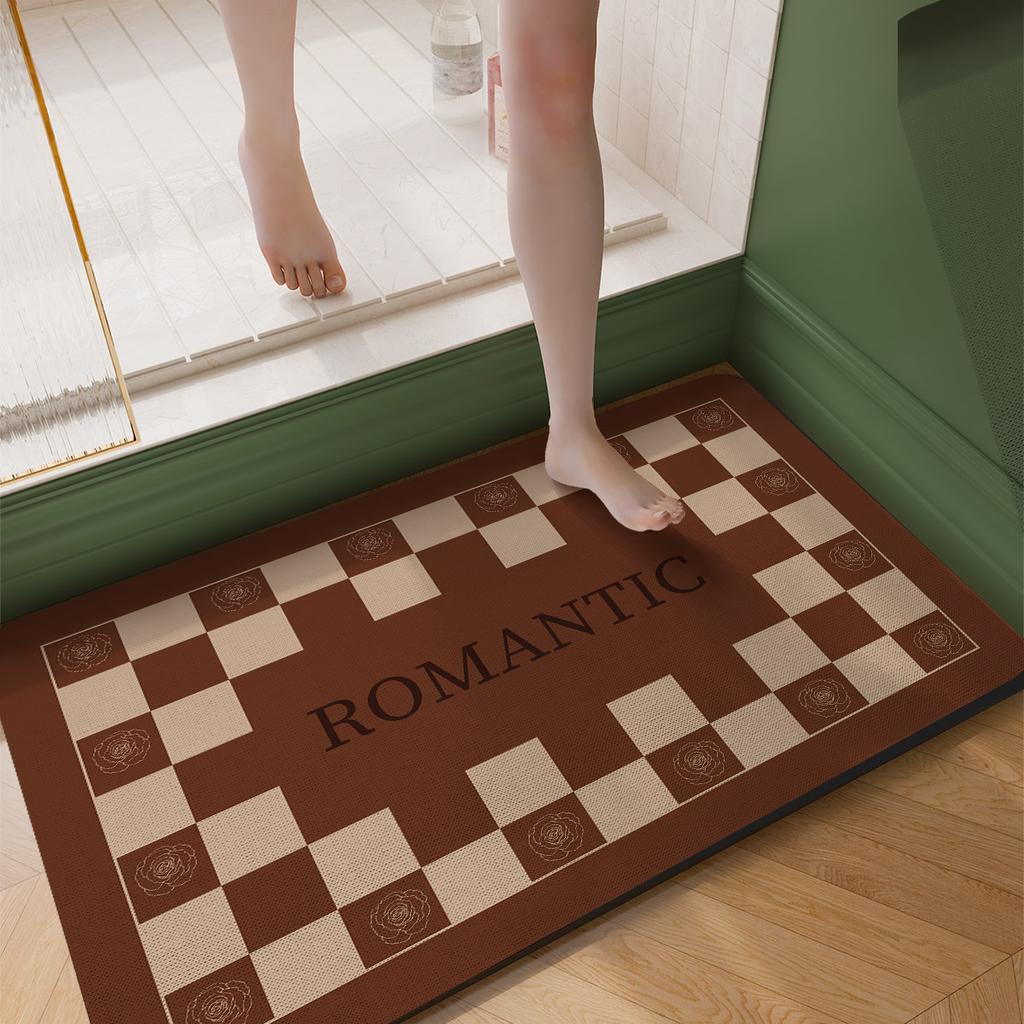 Diatomite Bathroom Foot Mat Absorbent Non-slip Bath Carpet Floor Mats Quick Dry Shower Rug Toilet Pad Doormat Washable
