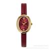 Sunlifex Fashion Oval Quartz Watch Women Leather Strap Ankora Red Luxury Minimalist Style