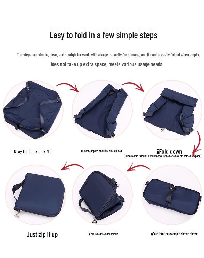 Women's Fashion Embroidery Drawstring Backpack: Oxford Cloth, Foldable Travel Bag