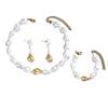 European and American Jewelry Retro Imitation Pearl Baroque Necklace Bracelet Set, Versatile High-end Earrings