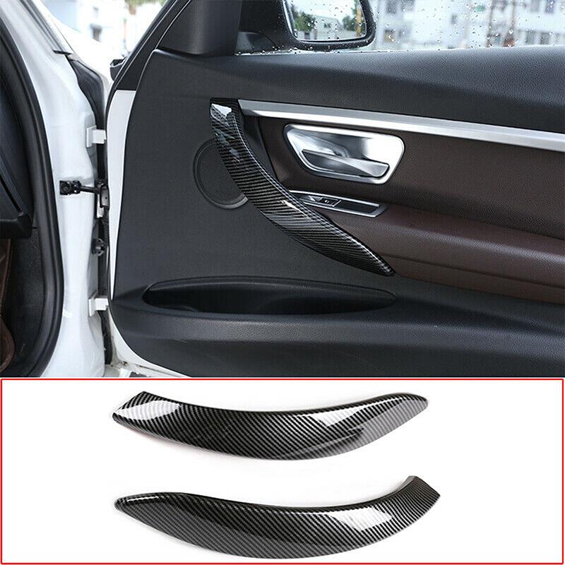 2pcs Car Interior Door Handle Cover Trims Carbon Fiber Look for BMW 4 Series F32 F33 F36 2014- Interior Accessories