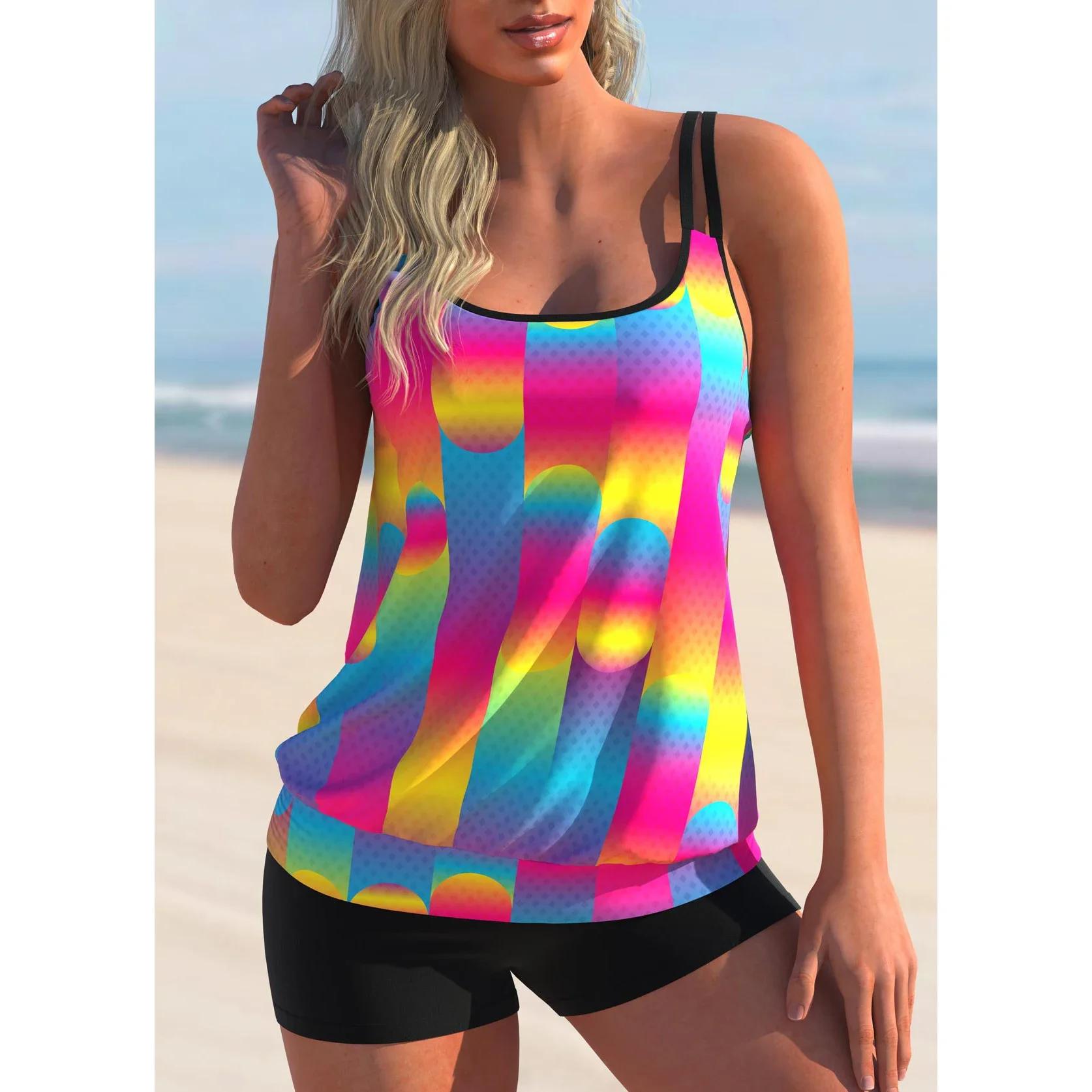 

Женский купальник бикини майка комплект из двух частей черно-белого клетчатого принта сексуальный праздничный пляжный костюм S-6XL 6XL