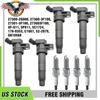 4PC Ignition Coils & 4PC Spark Plugs For Hyundai Genesis Sonata Kia Optima UF611