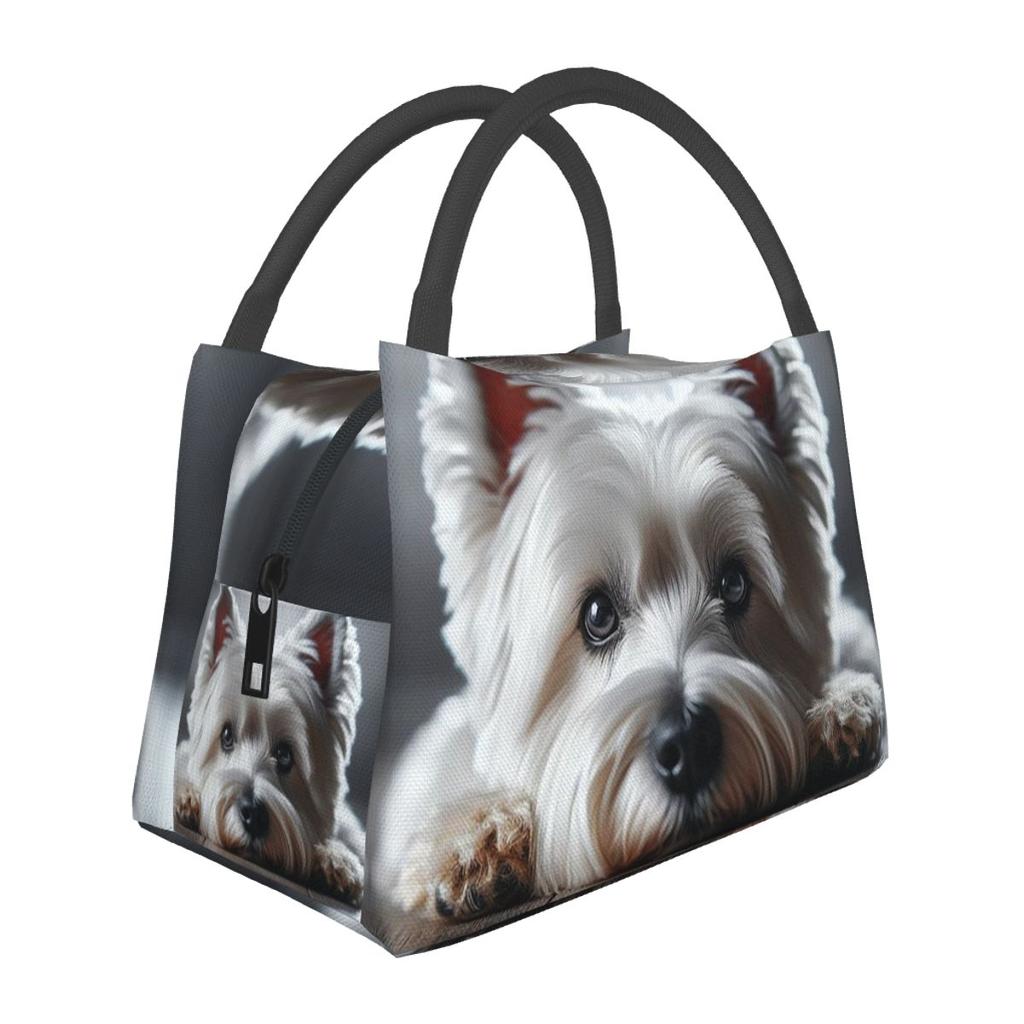 West Highland White Terrier Insulated Lunch Bag for School Picnic Storage Food Boxes Container Cooler Thermal Lunch Box Tote