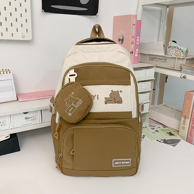 Женский рюкзак с цветными блоками — фото 11