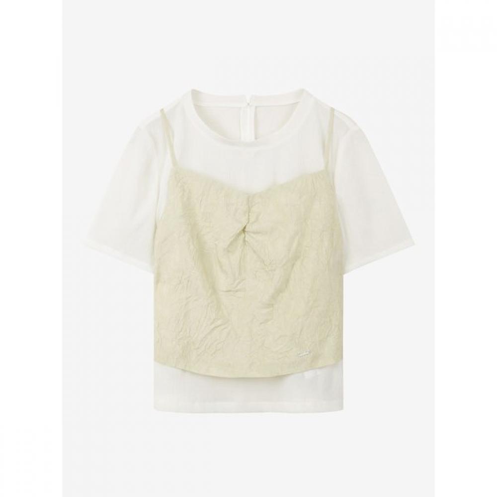 Cc Collect. Women S Shirring veSt   Sheer Inner Set c262mSc047