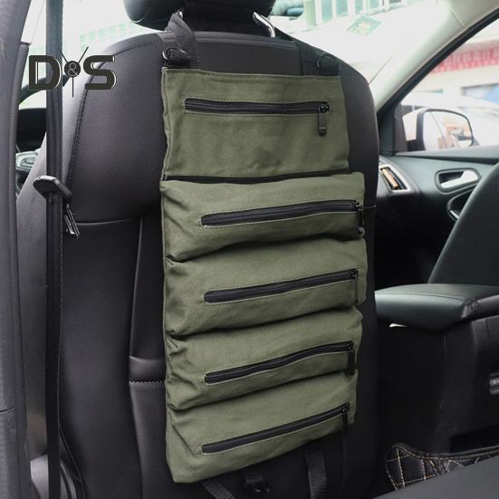 Geantă portabilă de depozitare a sculelor, mare, 5 compartimente, închidere cu fermoar, impermeabilă, rezistentă la apă, trusă de instrumente, pungă rulouă husă cu fermoar