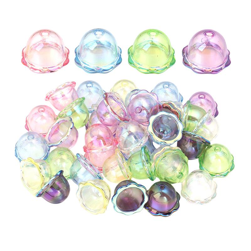 50 buc. Distanțiere clopoței de vânt cu sclipici, Mărgele meduză, Ornament, Decorațiune DIY, Accesorii pentru confecționarea de ornamente pentru lanț de telefon, Farmece lucrate manual