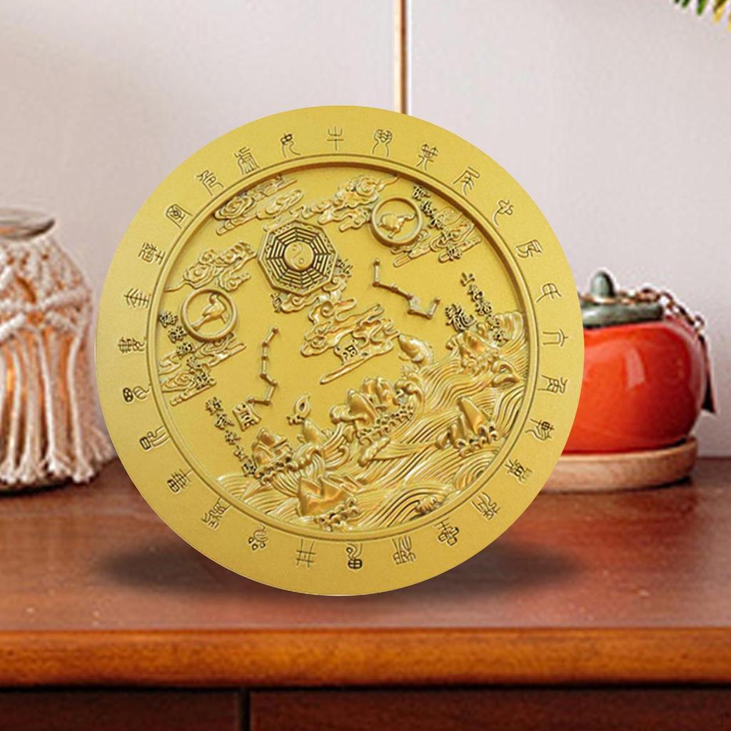 Chinesisches Feng Shui Bagua Spiegel Ornament Schreibtischdekoration Kunstwerk Sammlerfigur Heimdekor für