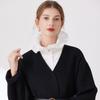 Elegant Ruffle Lace Detachable Collar False Collar Decorative Shawl Half Shiirt Fashion Neck Accessory For Office Women
