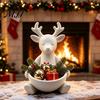 Decorative Storage Bowl 3D Printed Reindeer Jewelry Tray, Unpainted White DIY Ring Dish Organizer Personalized Room Decor for Earrings Keys,
