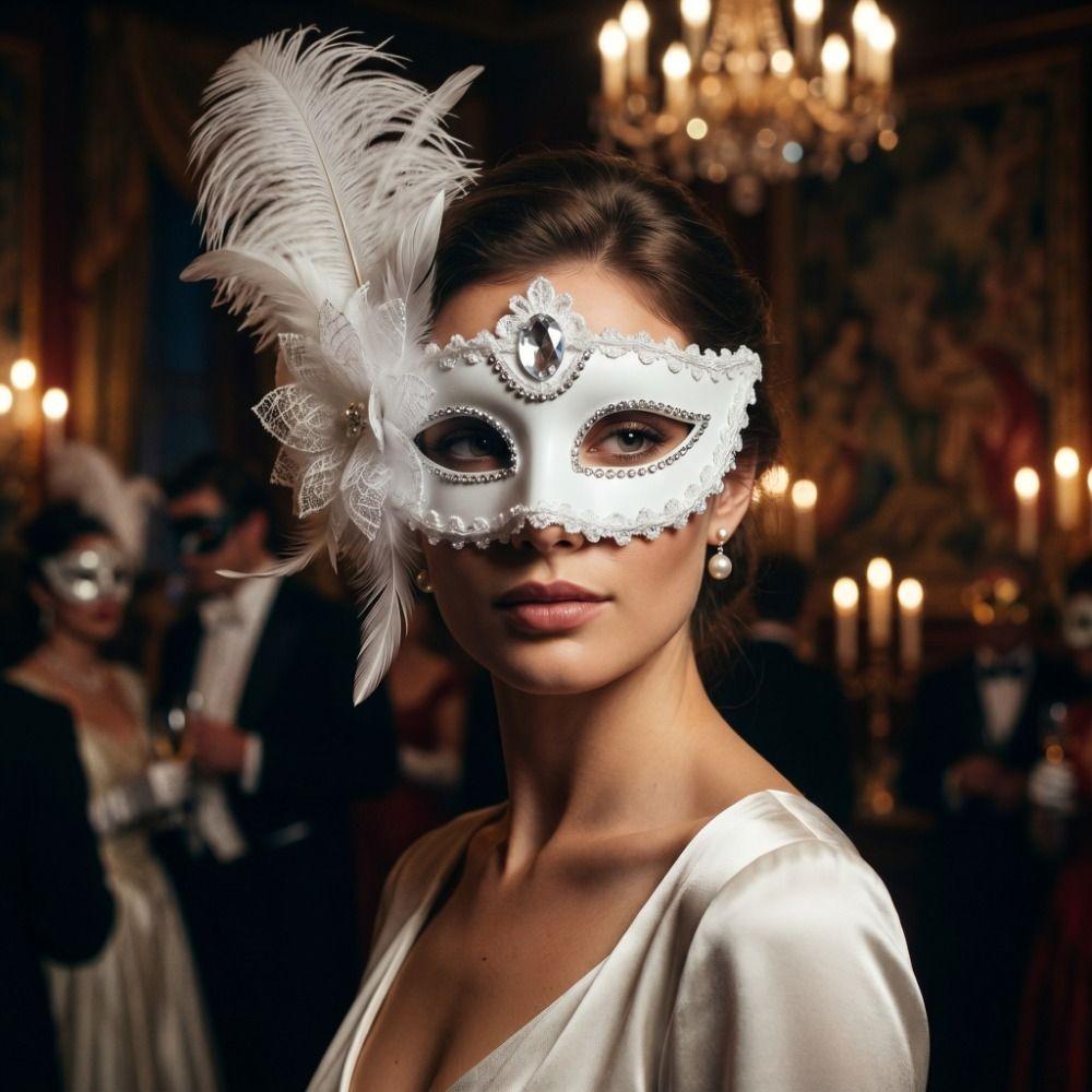 Flower Feather Mask Multicolor Masquerade Ball Mask Halloween Festival Party Mask Women's Event