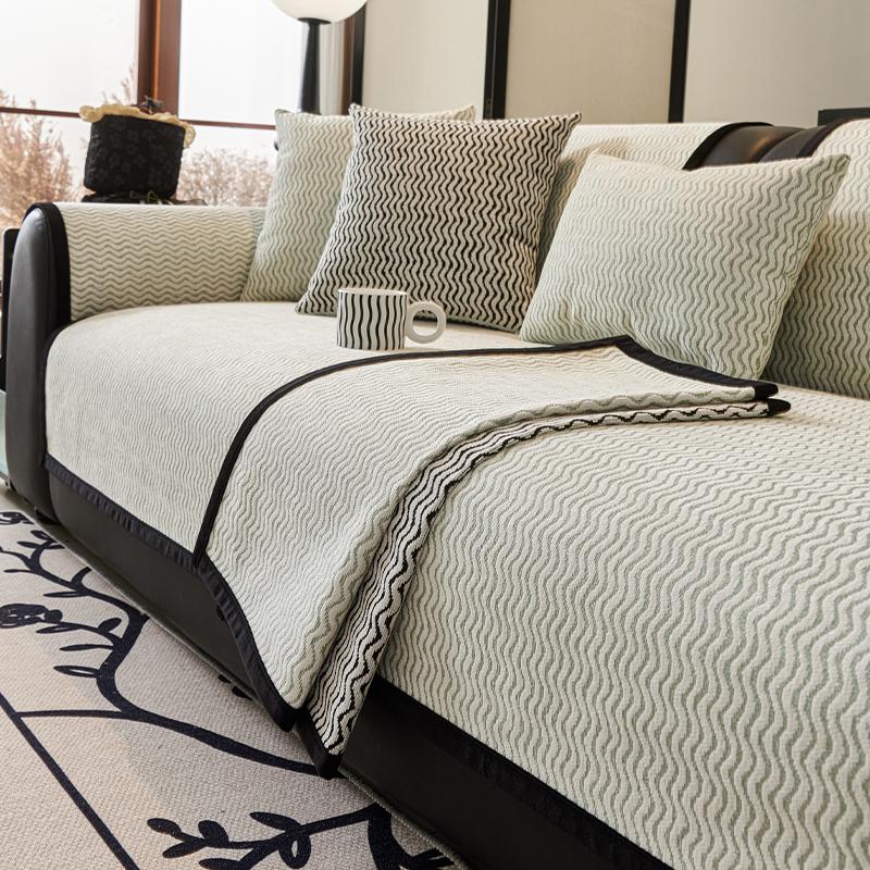 

Living Home Non-slip Sofa Cushion Couch Sofa Covers Winter Chenille Wavy Grain Slipcover Funda Sofa Mats 70X70