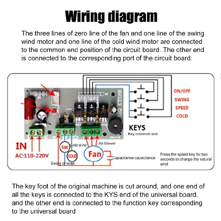 Universal Air Conditioning Fan High-power Motherboard with Remote Control