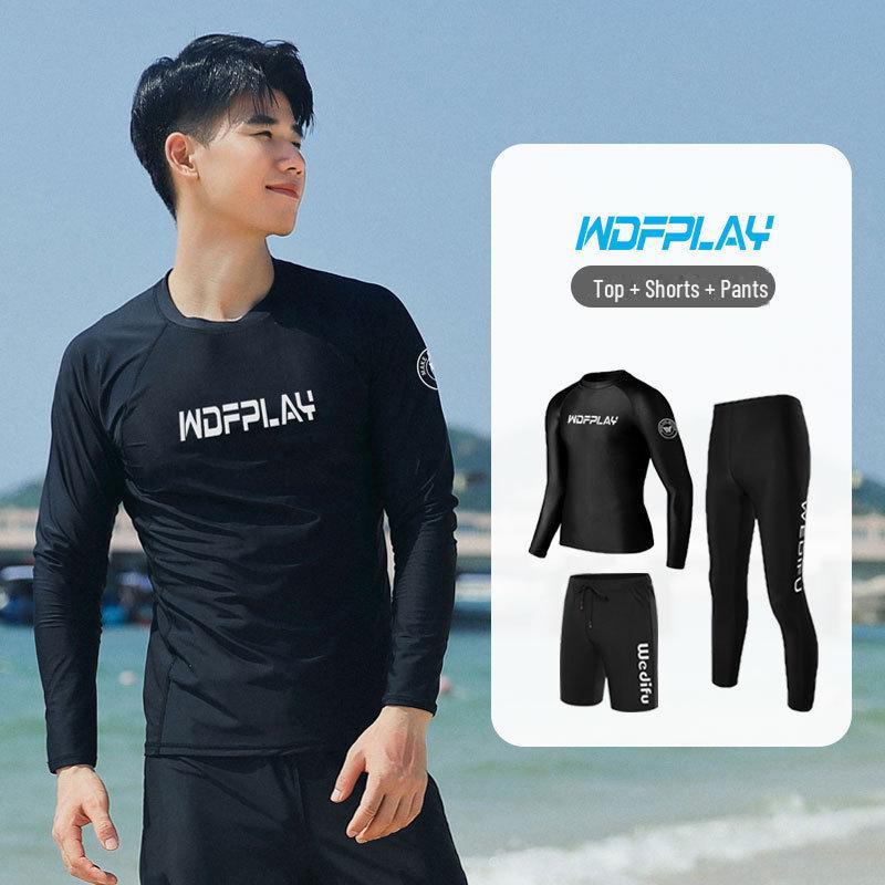 

Мужской быстросохнущий костюм для дайвинга и серфинга: Длинный рукав, разрезной дизайн, солнцезащитный крем, защита от медуз, облегающий крой, на молнии. XXXL for 80-90kg