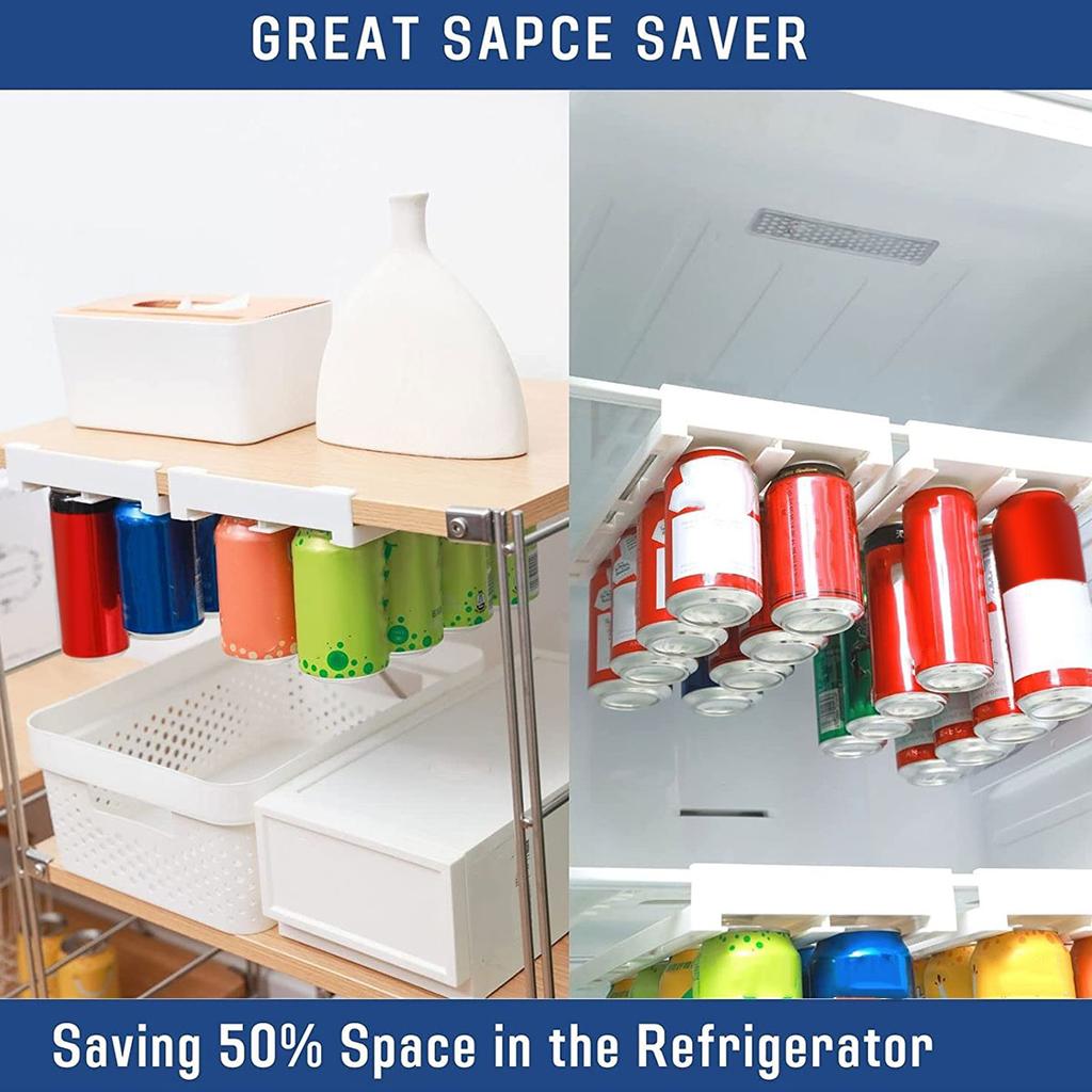 Soda Can Dispenser for Refrigerator Self-Pushing Drink Organizer Beer Pop Can Water Bottle Drink Dispenser Reusable Drink