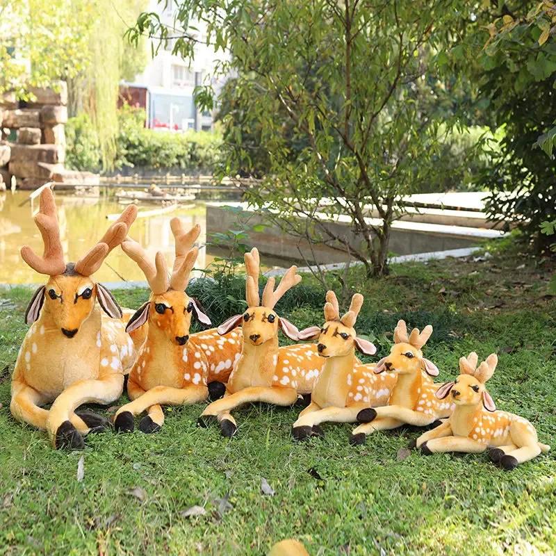Giant Stuffed Plush Animal Real Life Deer Toy Kids Doll Teaching Prop Toy Children's Birthday Gift Simulation Sika Deer Model