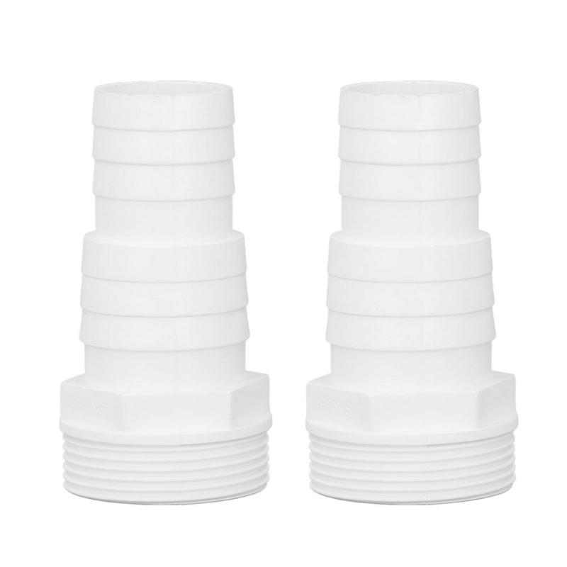 

2Pcs Plastic Pool Hose Adapter 1-1/2inch Male Thread Plastic Pool Filter Hose Adapter Connector Pool Pump Fittings 1