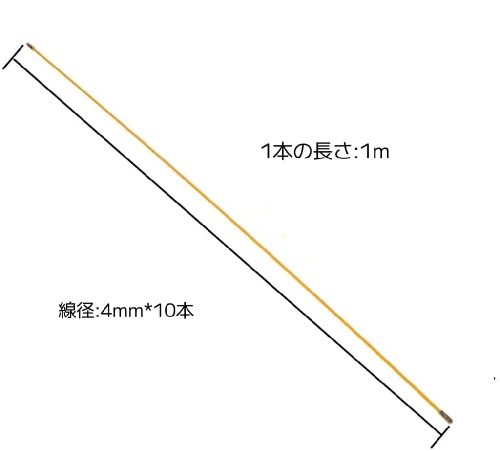 Wiring rod Wiring wire 1m pieces Cable rope with 9 types of end fittings Storage case included 4mm10