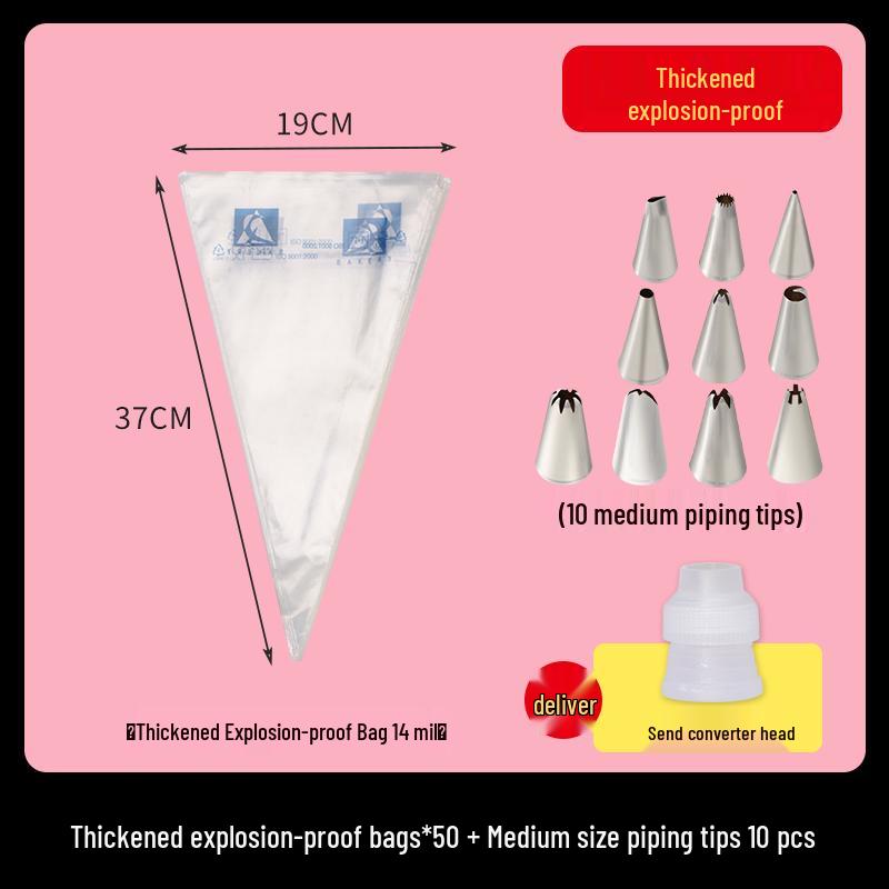 Disposable Food-Grade Piping Bag and Tip Set for Baby Food and Baking