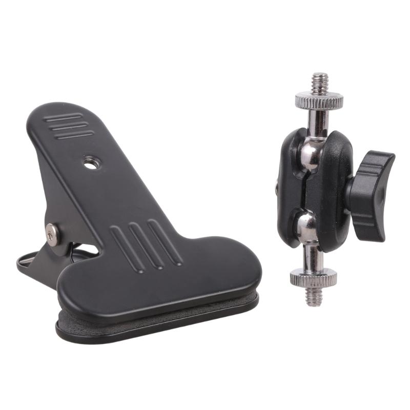 Metal Clamp With 1/4inch External Screw And Rotating Ball Head For Camera Lighting Studio Equipment Mounting Accessories