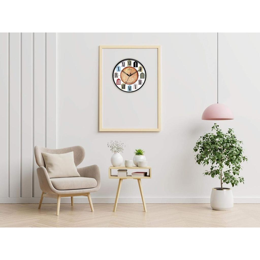 12-inch Plastic Designer Analogue Sweep Silent Quartz Movement Round Wall Clock for Home, Wall Clock for Living Room, Bedroom, (30 cm x 30 cm x 6 cm)