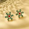 Elegant Snowflake Stud Earrings With Sparkling Gemstones Perfect For Christmas And Beyond