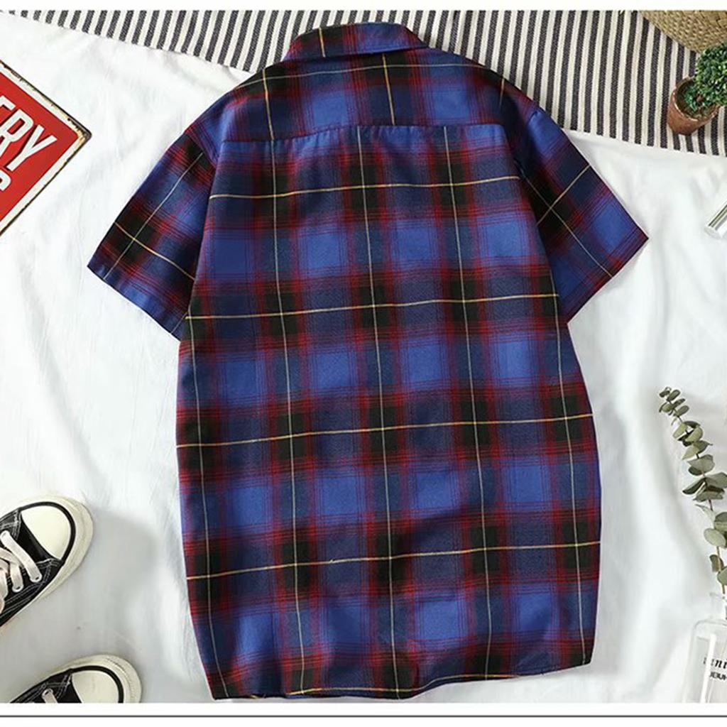 Чоловіча картата сорочка, сорочка з коротким рукавом, літній повсякденний одяг
