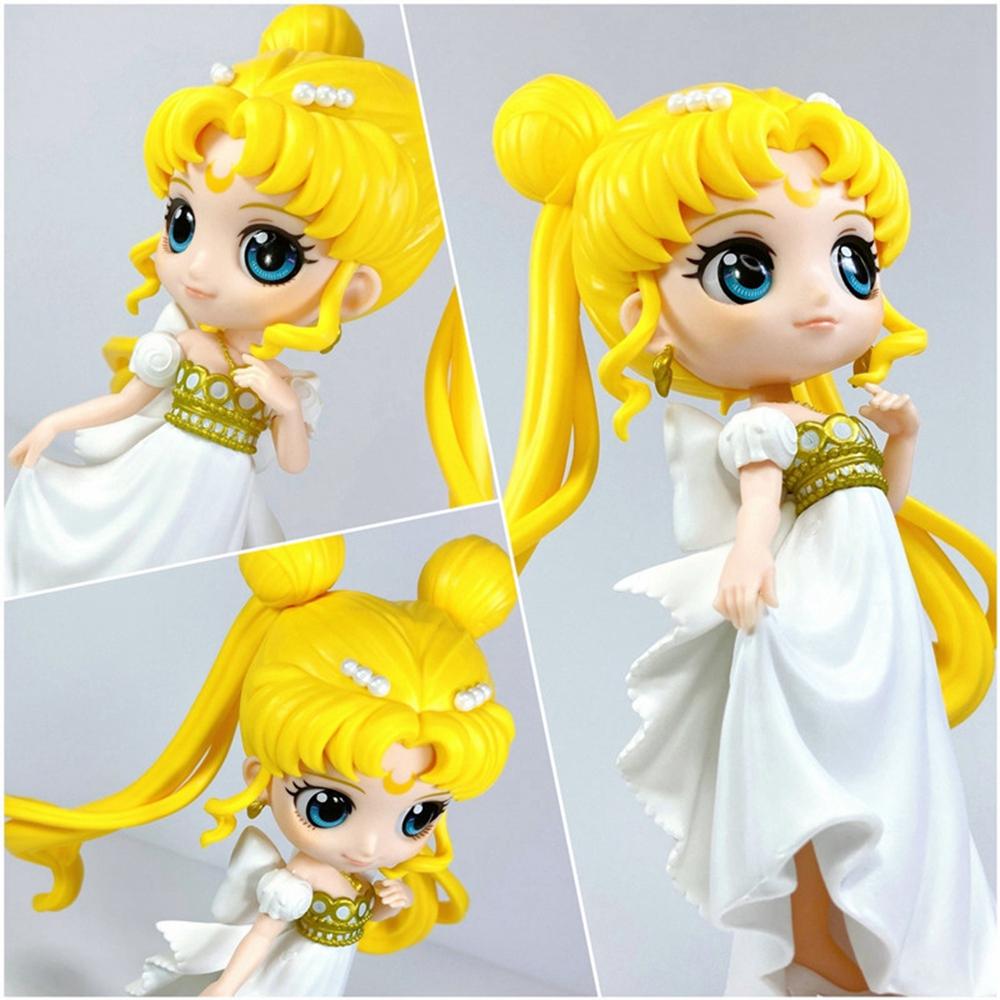 2Pcs Anime Sailor Moon Tsukino Usagi Chiba Mamoru Unique Wedding Dress Satsuki Figure Toy Gift Action Model 10CM PVC Premium Quality