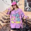 Women's Retro Cartoon Purple Tie-Dye Long Sleeve T-Shirt - 2024 Early Autumn Trend